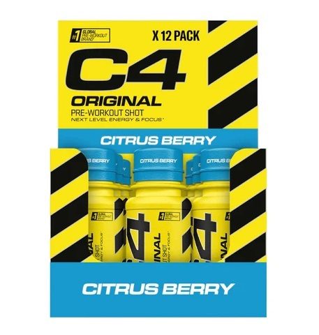 Cellucor C4 Original Pre-Workout Shot, Citrus Berry - 12 x 60 ml.