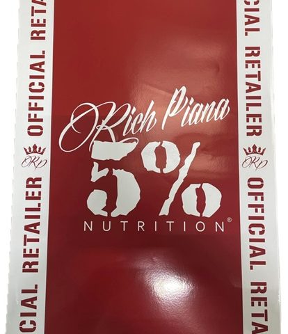 5% Nutrition Window Cling Rectangular, Red & White