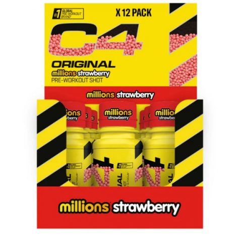 Cellucor C4 Original Pre-Workout Shot, Millions Strawberry - 12 x 60 ml.