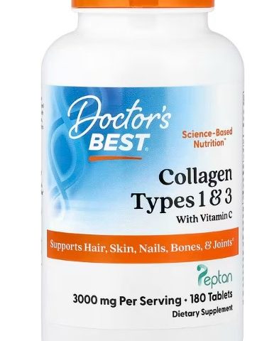 Doctor's Best Collagen Types 1 and 3 with Peptan and Vitamin C, 3000mg - 180 tabs