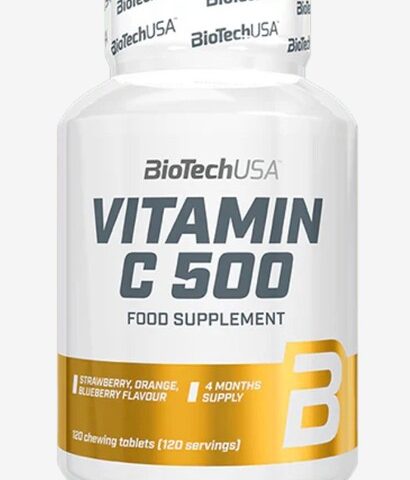 BioTechUSA Vitamin C 500, Strawberry, Orange, Blueberry - 120 chewing tabs