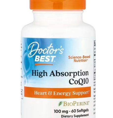 Doctor's Best High Absorption CoQ10 with BioPerine, 100mg - 60 softgels