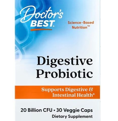 Doctor's Best Digestive Probiotic, 20 Billion CFU - 30 vcaps