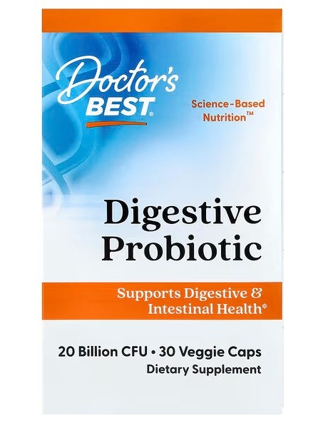 Doctor's Best Digestive Probiotic, 20 Billion CFU - 30 vcaps