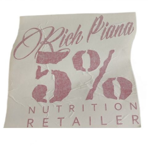 5% Nutrition Window Cling, White & Red